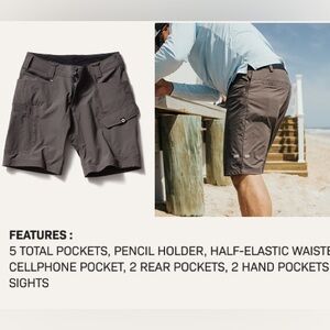 NWT Men's TRUEWERK Workwear Cloud Utility Shorts Deep Grey Work Shorts